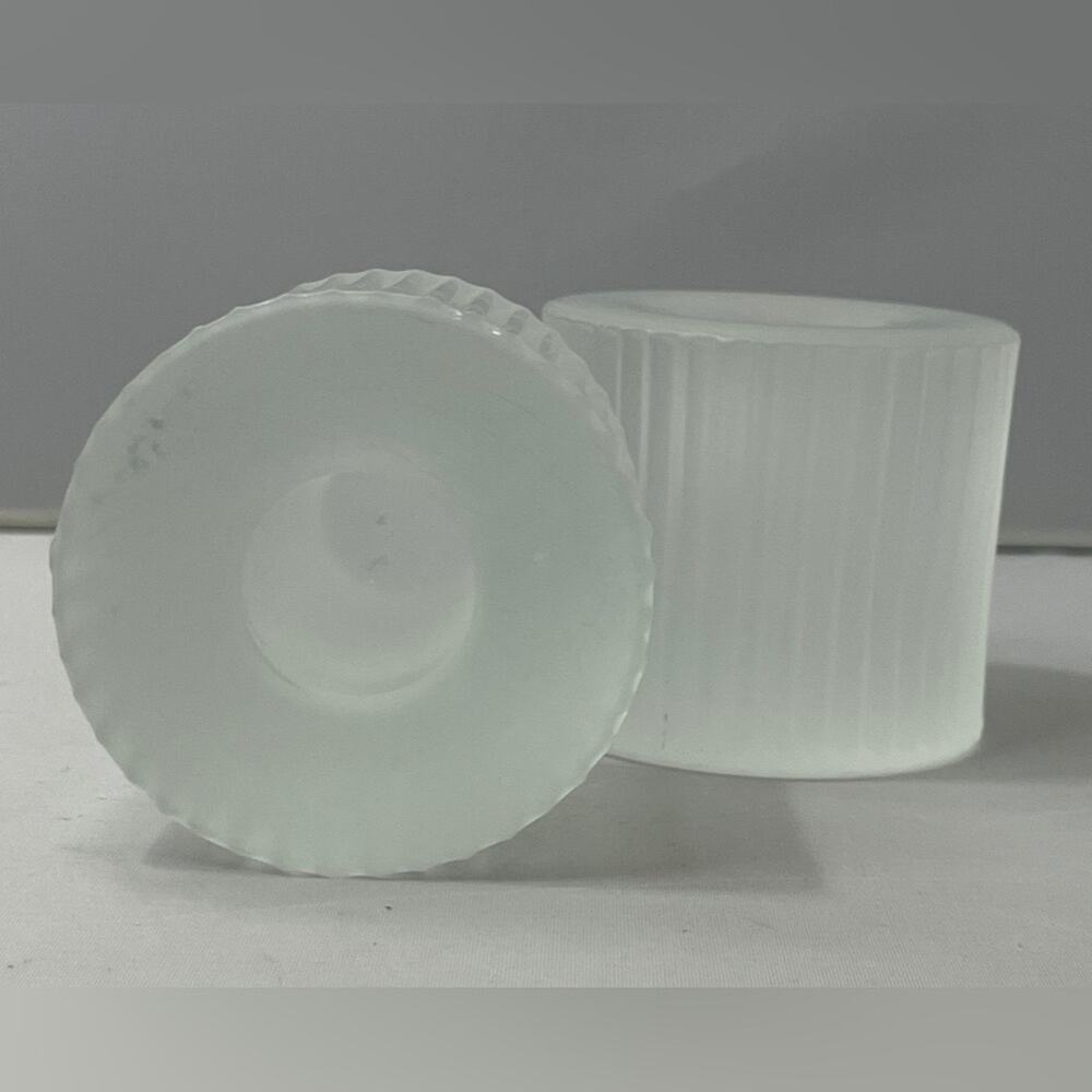 Pair Modern Frosted Glass Taper Candle Holders‎